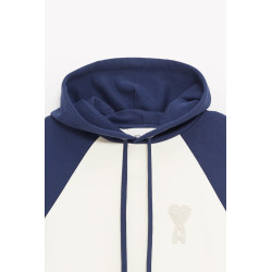 AMI BLANC CREME ENCRE BOXY FIT HOODIE